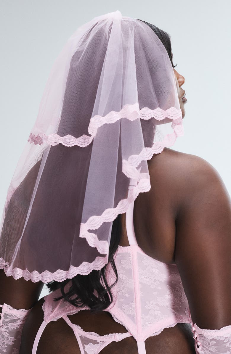 SAVAGE X FENTY At First Sight Veil, Alternate, color, Velour Pink