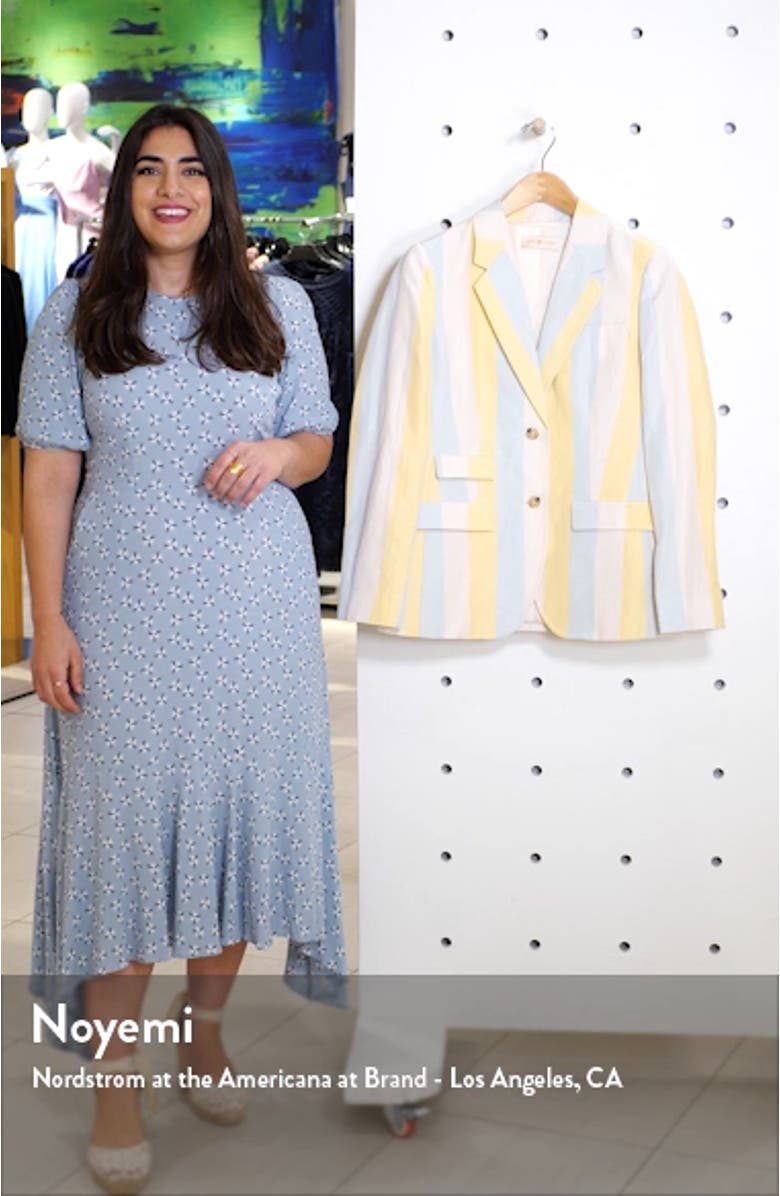 Stripe Silk & Linen Blazer, sales video thumbnail