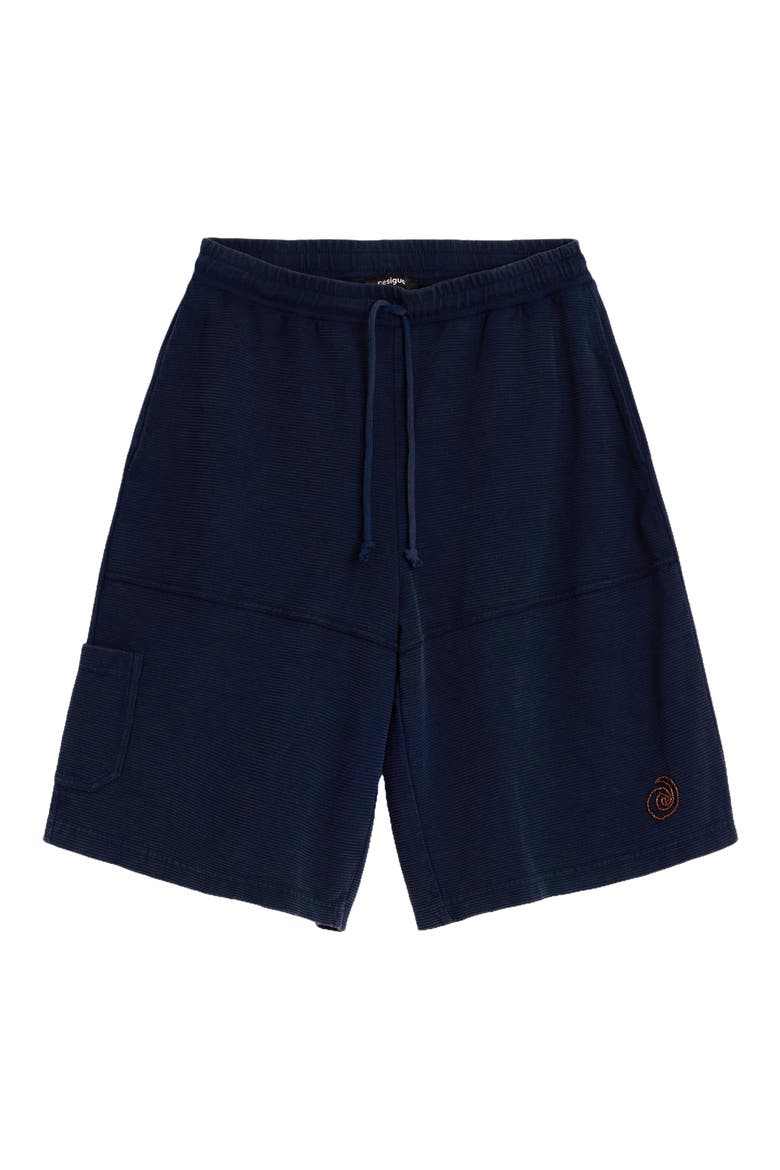 Cotton Blend Bermuda Shorts, Main, color, NAVY BLUE
