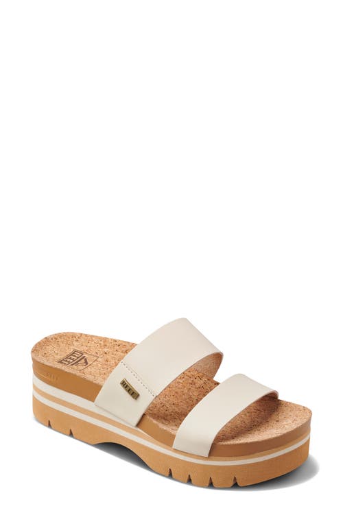 Reef Cushion Vista Higher Platform Slide Sandal in Vintage Tan 