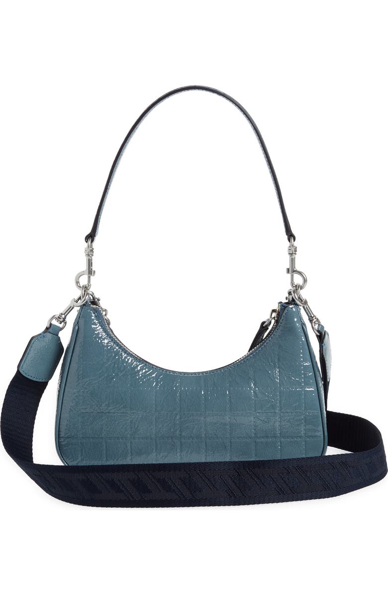 Tory Burch 151 Mercer Patent Quilt Small Crescent Bag, Alternate, color,