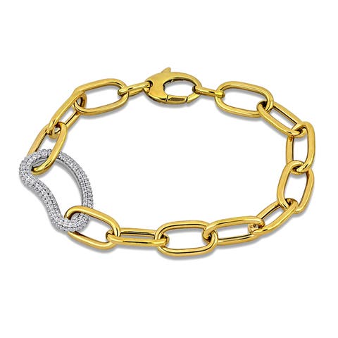 Diamond Link Chain Bracelet 14k