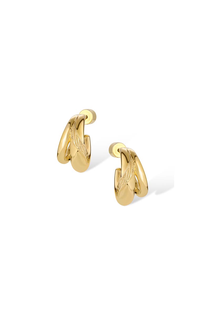RETRO CHIC Leaf Earrings, Main, color, Gold