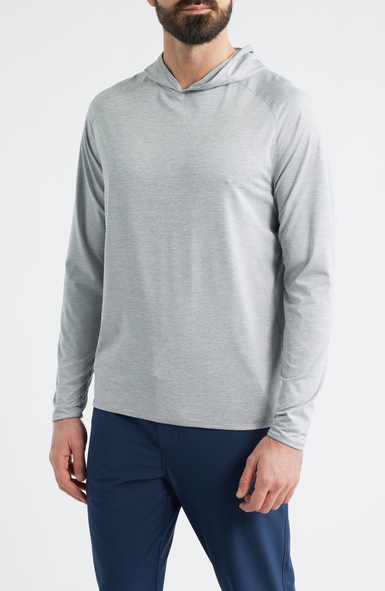 Peter Millar Crown Crafted Stealth Performance Hoodie, Main, color, Gale Grey