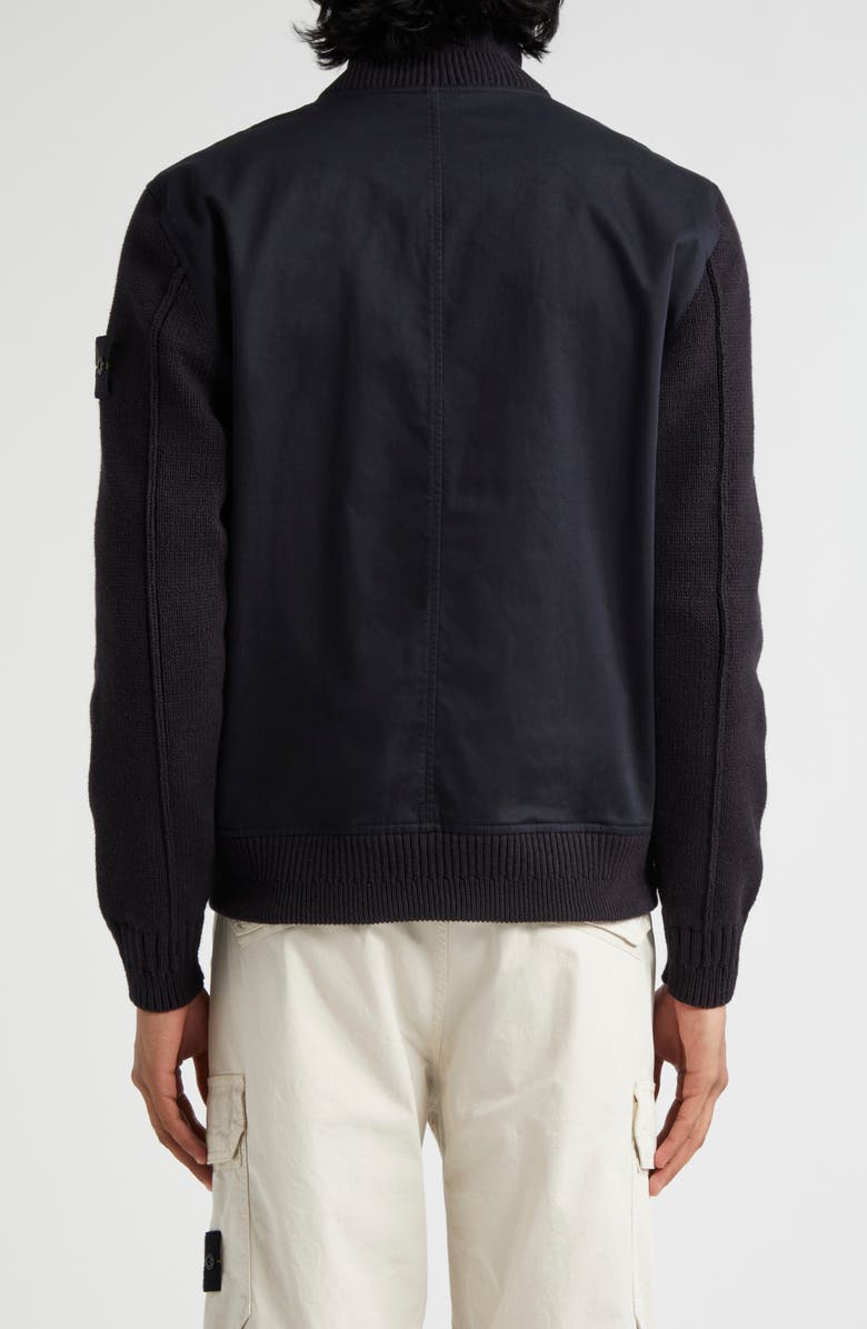 Stone Island Bio Raso Knit Sleeve Bomber Jacket, Alternate, color, 