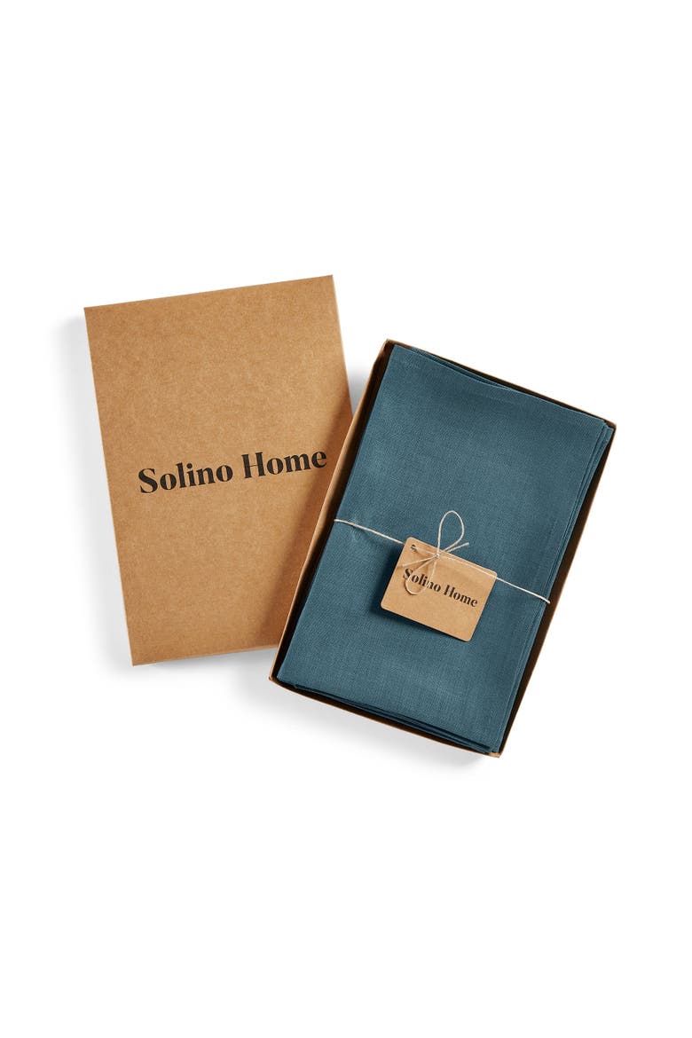 Linen Dinner Napkins Set of 4, 20 x 20" - Fete, Alternate, color, Peacock Blue