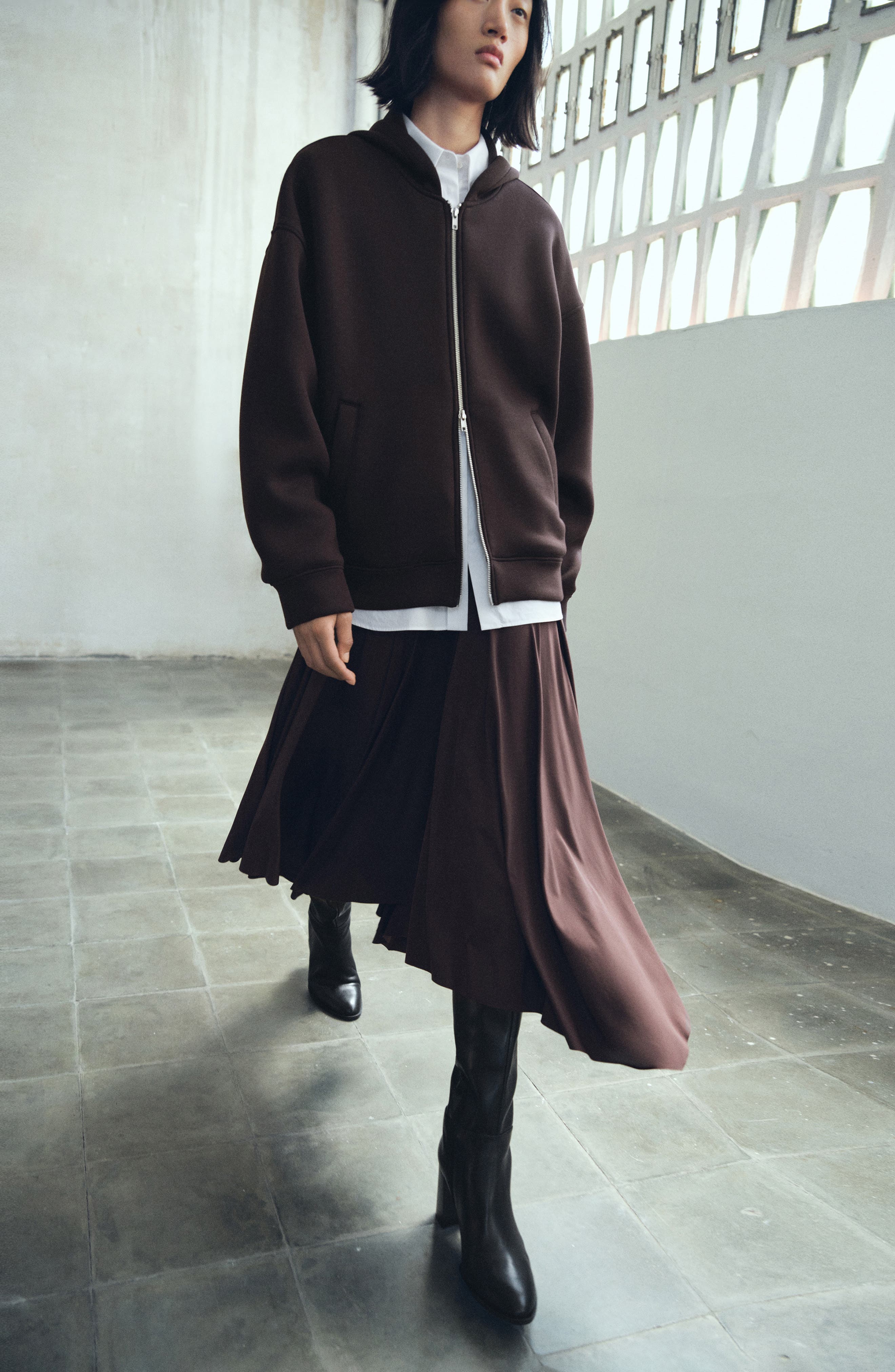 MANGO Knee High Boot, Alternate, color, Black