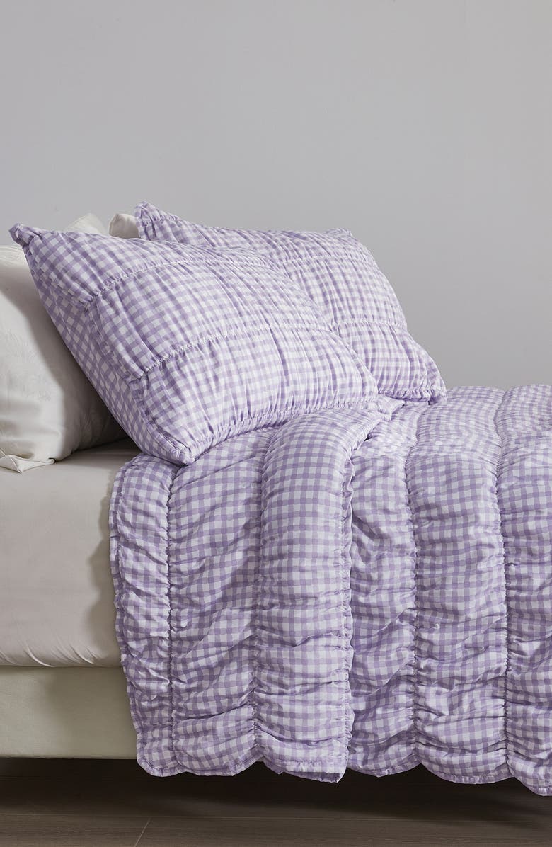 Woven & Weft Gingham Quilt Set, Alternate, color, Purple