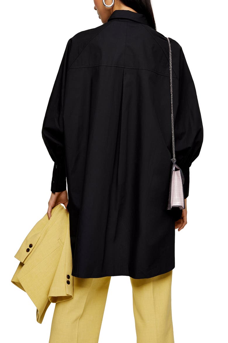 Oversize Poplin Shirt, Alternate, color, BLACK