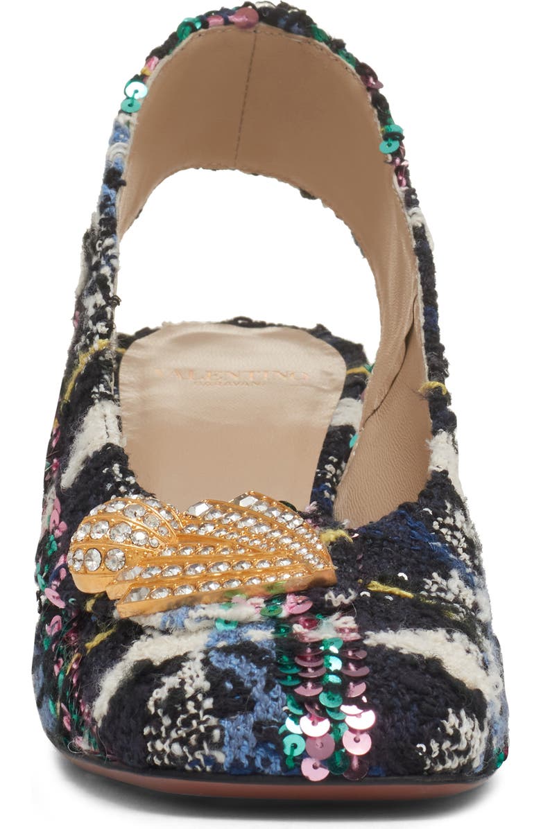 Valentino Garavani Adamantine Slingback Pump, Alternate, color, Black Multi