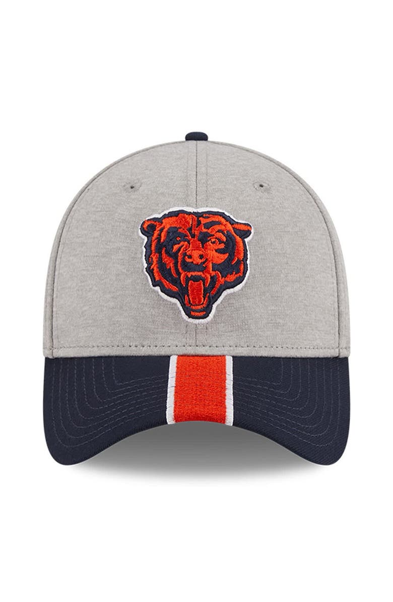 New Era Men's New Era Heather Gray/Navy Chicago Bears Striped 39THIRTY Flex Hat, Alternate, color,
