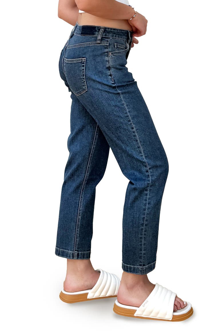 High Waist Slim Straight Leg Jeans, Alternate, color, HONEST BLUE
