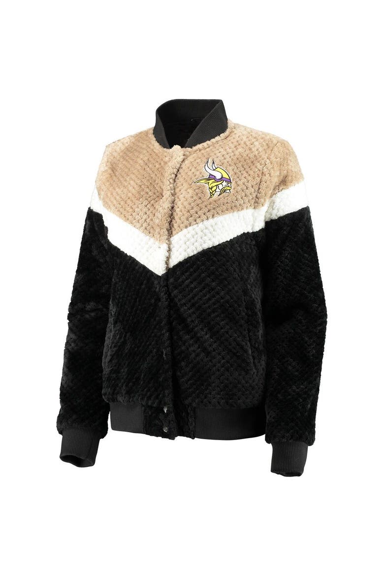 Women's G-III 4Her by Carl Banks Black/Cream Minnesota Vikings Riot Squad Sherpa Full-Snap Jacket, Alternate, color, Black