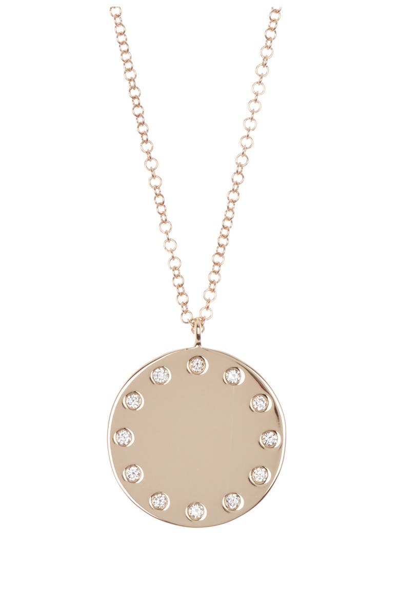 RON HAMI 14K Gold Diamond Disc Pendant Necklace - 0.09 ctw, Main, color, 