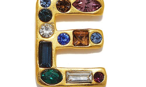 Sequin Emilie Crystal Initial Pendant Necklace In Gold