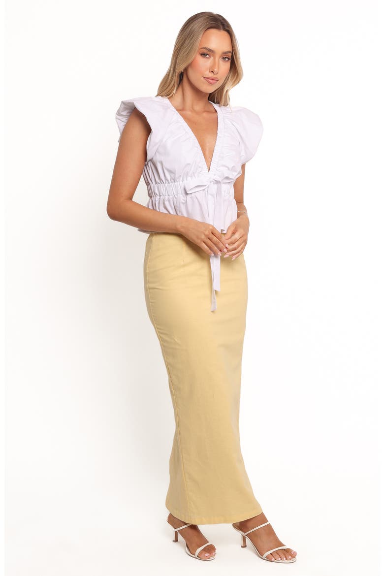 Mera Cotton & Linen Maxi Skirt, Alternate, color, BUTTER YELLOW