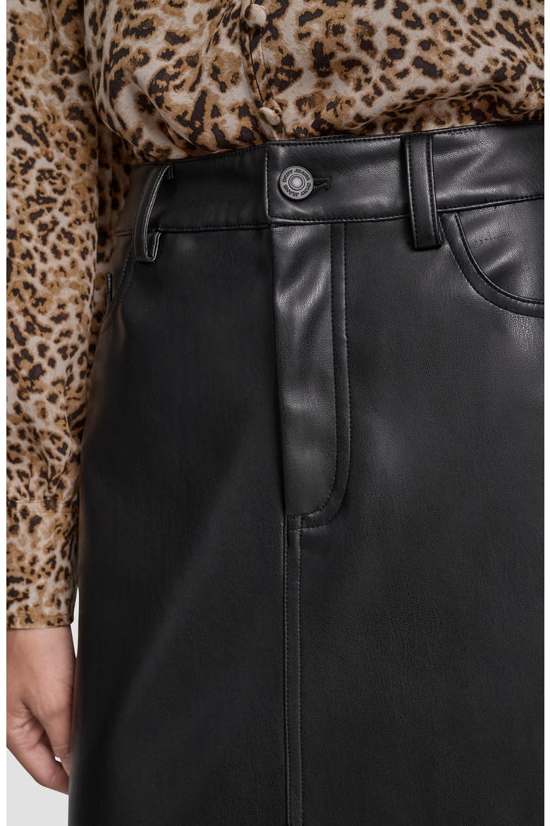 Faux Leather Midi Skirt, Alternate, color, BLACK