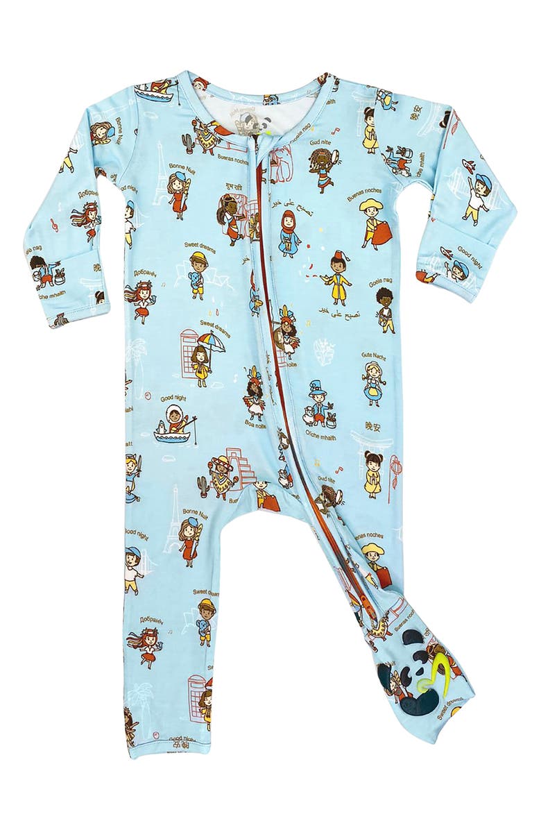 Bellabu Bear Kids' Goodnight World Convertible One-Piece Pajamas, Main, color, 