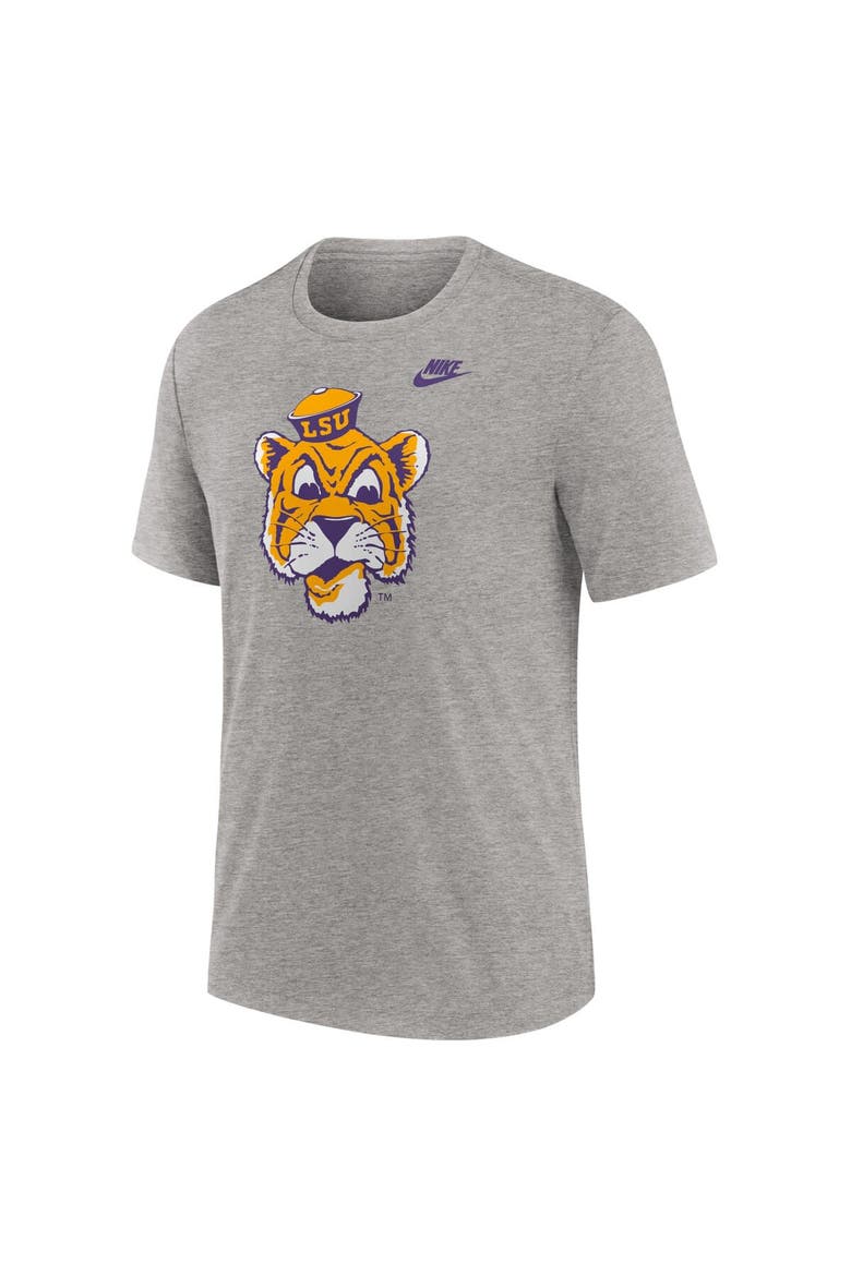 Men's Nike Heather Gray LSU Tigers Blitz Legacy Primary Tri-Blend T-Shirt, Alternate, color, Heather Gray