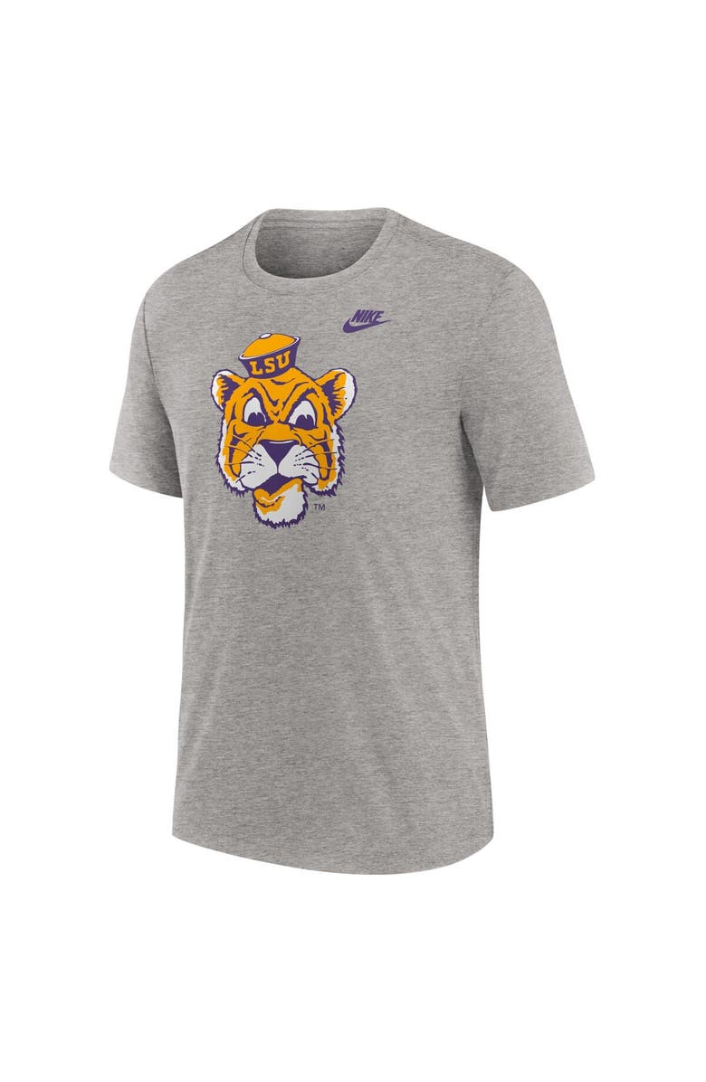 Nike Men's Nike Heather Gray LSU Tigers Blitz Legacy Primary Tri-Blend T-Shirt, Alternate, color, Heather Gray