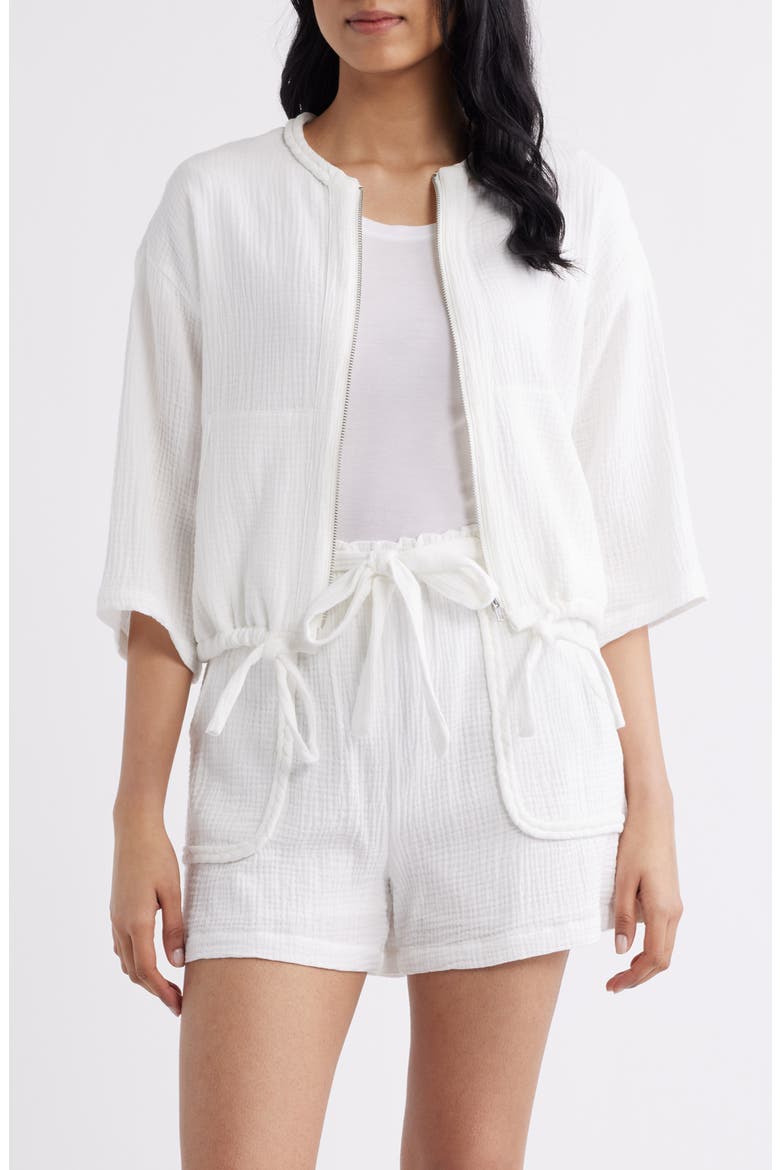 Zip Front Jacket, Main, color, WHITE