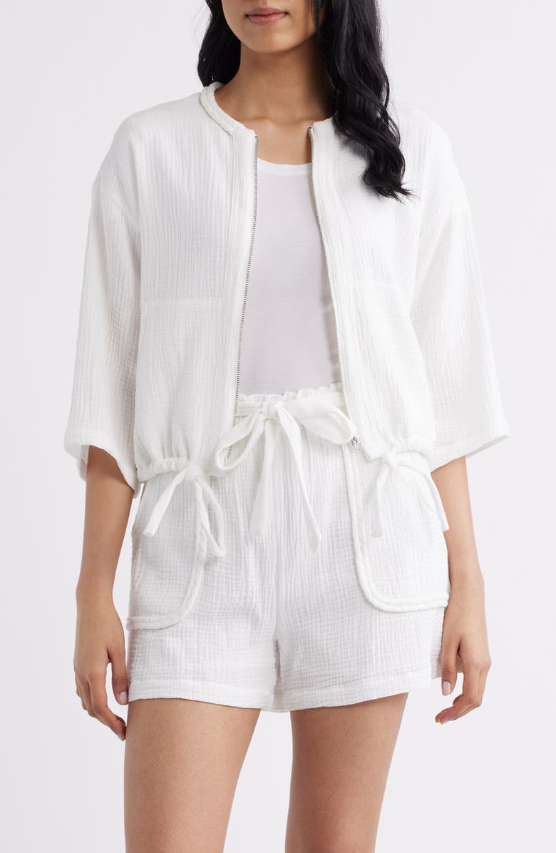 CITY BLUES Zip Front Jacket, Main, color, White