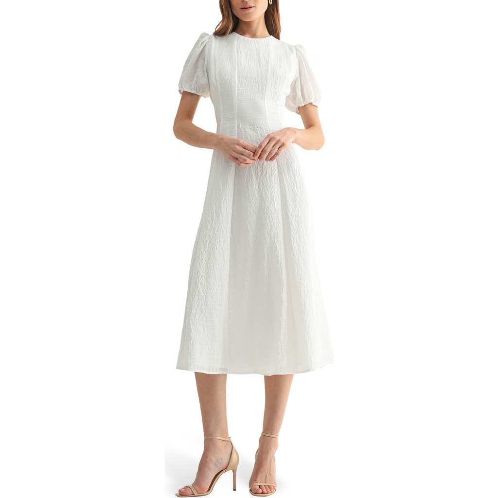 Mila Mae Puff Sleeve A-line Midi Dress