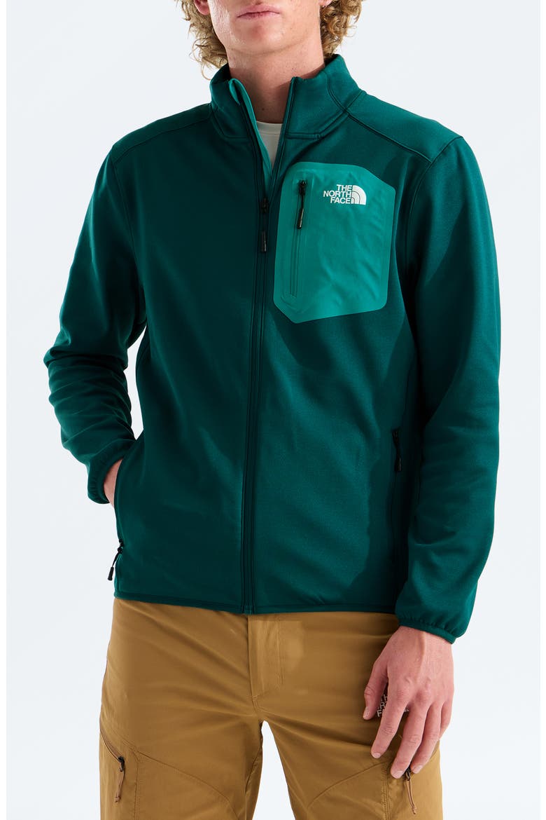 Crest Full Zip Jacket, Main, color, PACIFIC TEAL/ TNF BLACK
