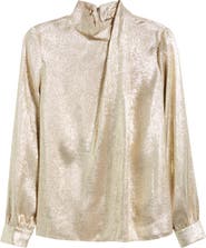 Elie Tahari The Jaden Metallic Silk Blend Top