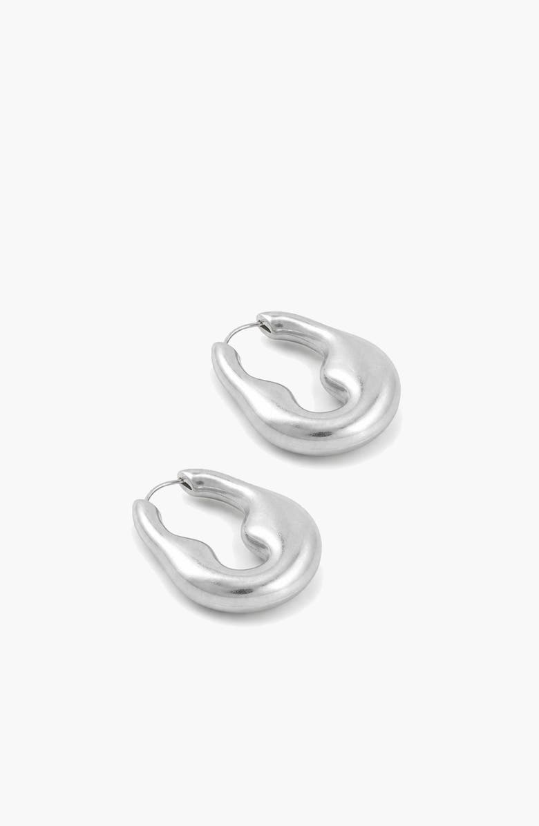 YOJ Luna Drop Hoops in Silver, Alternate, color, Silver