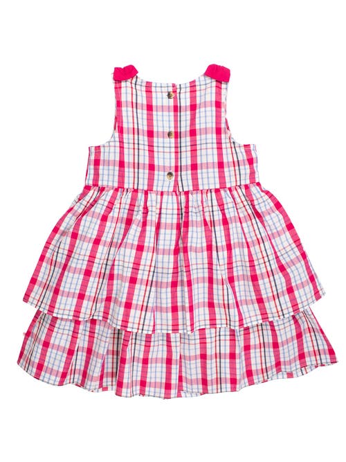 Rufflebutts Woven Bow Jumper Dress In Pink