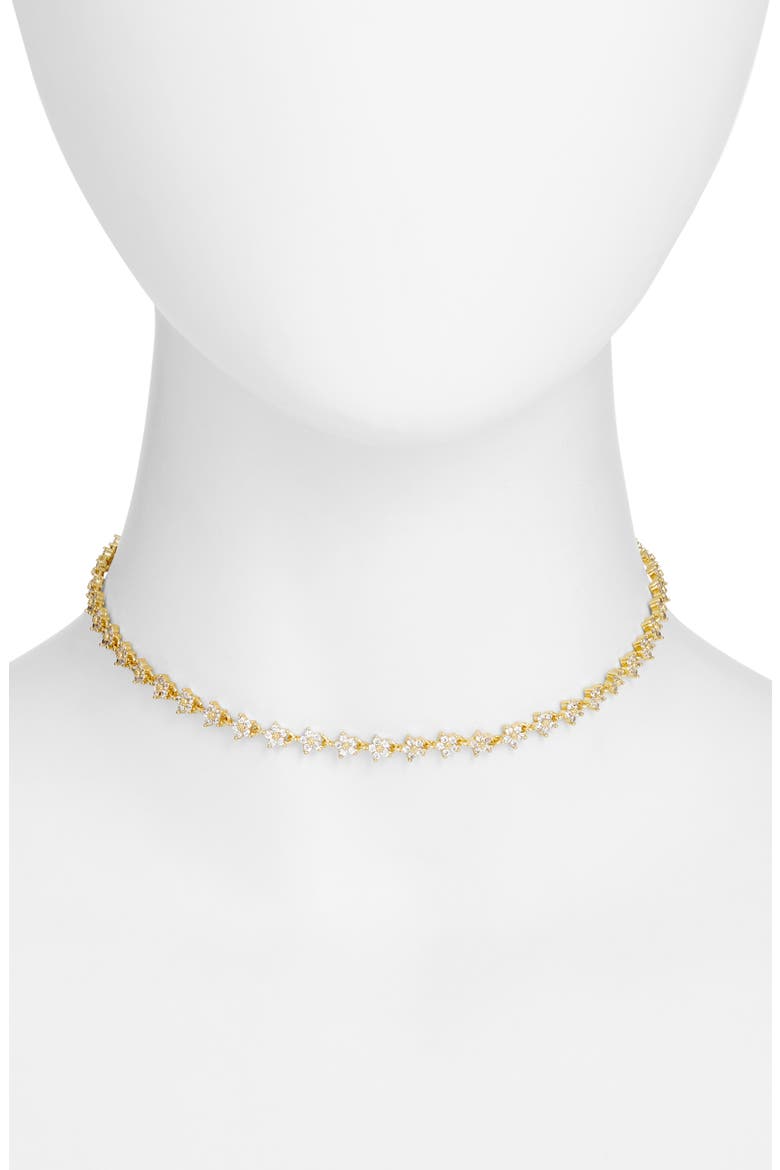 Twinkle Flower Choker, Main, color, GOLD