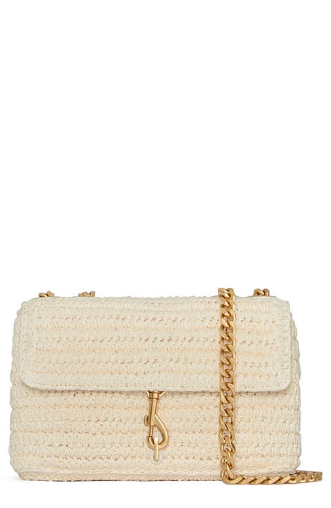 Small Edie Straw Crossbody Bag