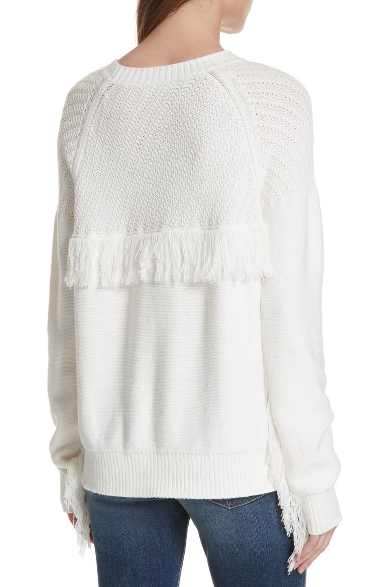 FRAME Fringe Crewneck Sweater, Alternate, color,
