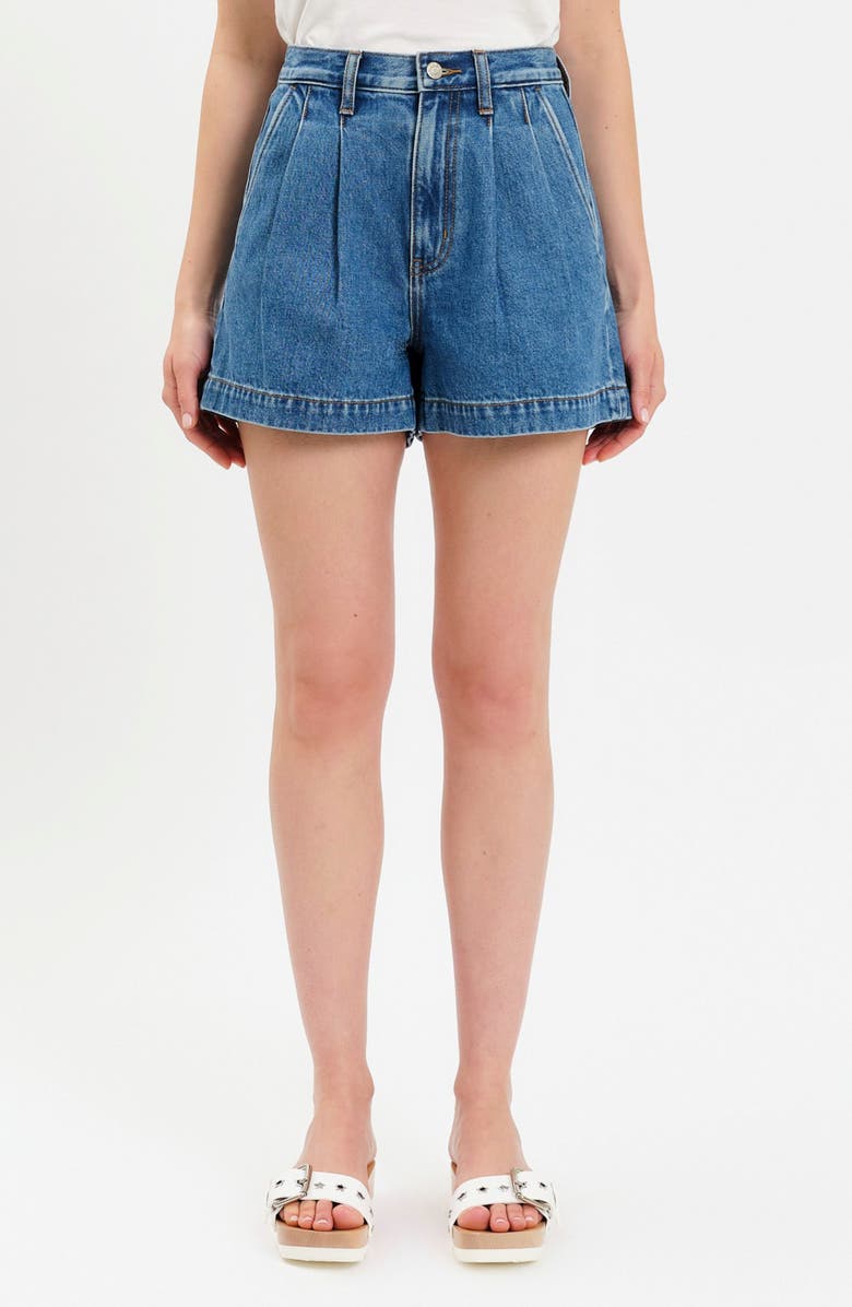 DAZE Coronado Pleated Denim Shorts, Main, color, Montage