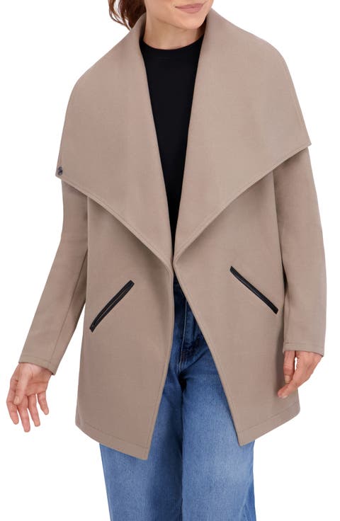 Faux Wool Drape Jacket