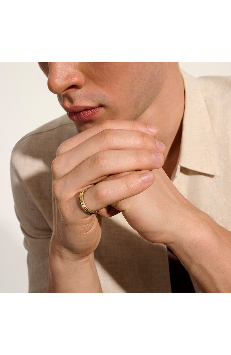 John Hardy JH Essential 14K Gold & Sterling Silver Band Ring, 3MM, Alternate, color, Silver/ Gold