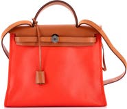 Pre-Owned Hermes Herbag Zip Berline Vache Canvas and Leather 31