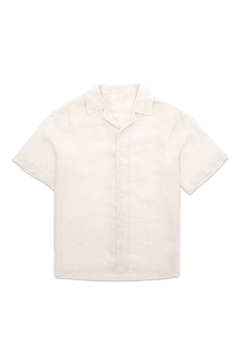 Bowling Linen Short Sleeve Shirt, Main, color, NATURAL