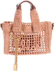 Chloé Mini Summer Banana Crochet Raffia East/West Tote