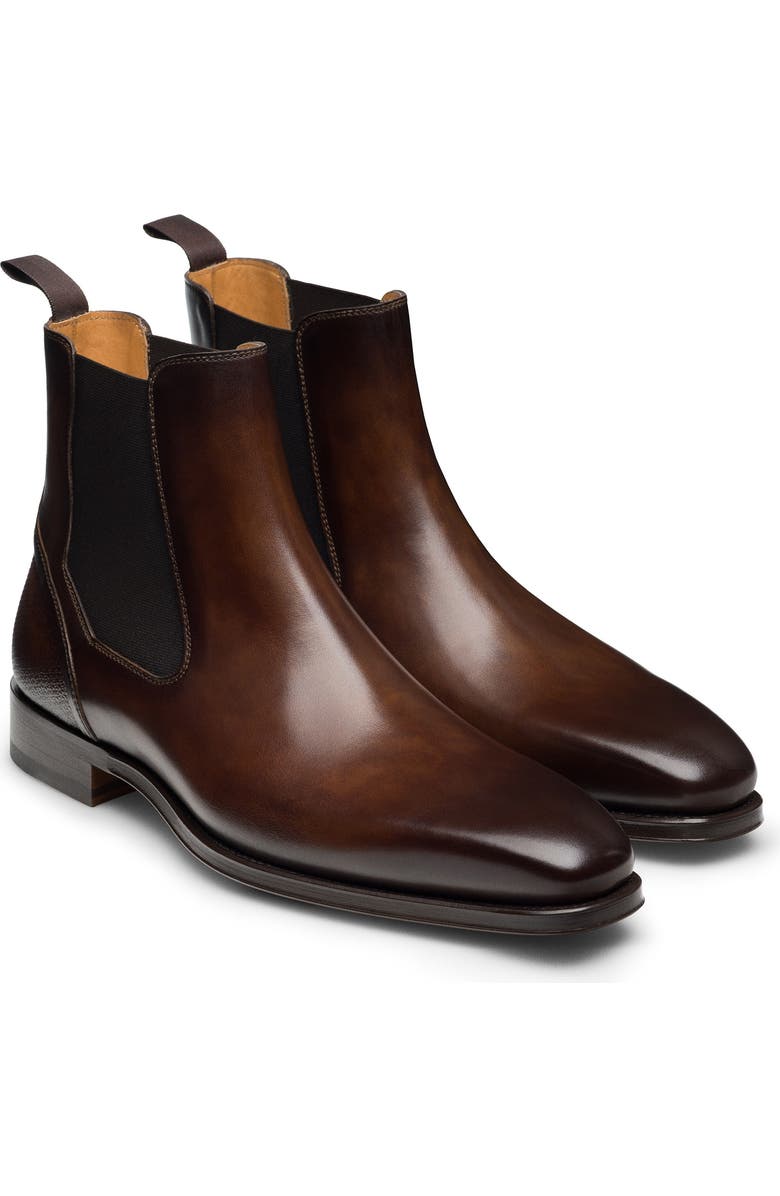 Magnanni Logan Chelsea Boot, Main, color, Mid-Brown