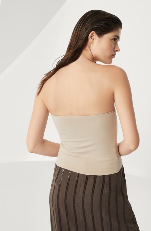 Brunello Cucinelli Strapless Bandeau Top In Beige