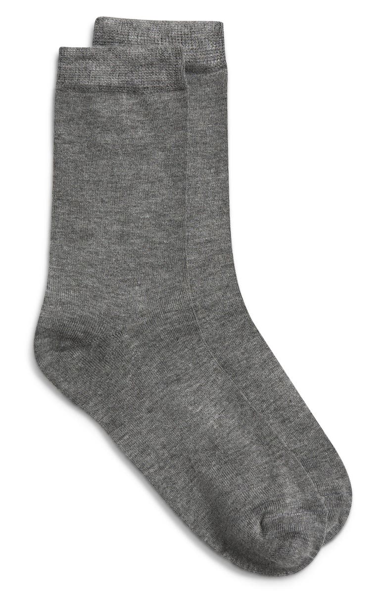 Nordstrom Lightweight Crew Socks, Alternate, color, Grey Heather