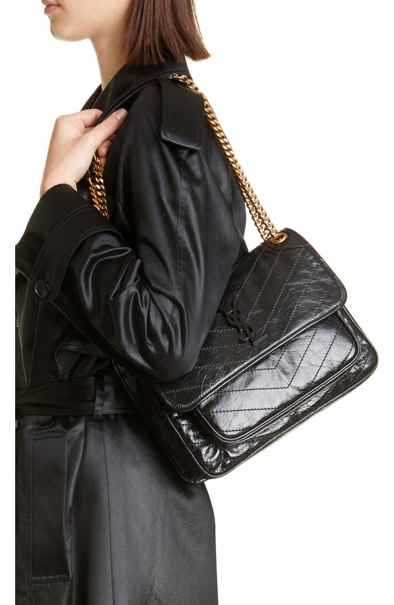 Saint Laurent Medium Niki Matelassé Leather Shoulder Bag, Alternate, color,