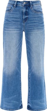Bayeas High Waist Ankle Wide Leg Jeans