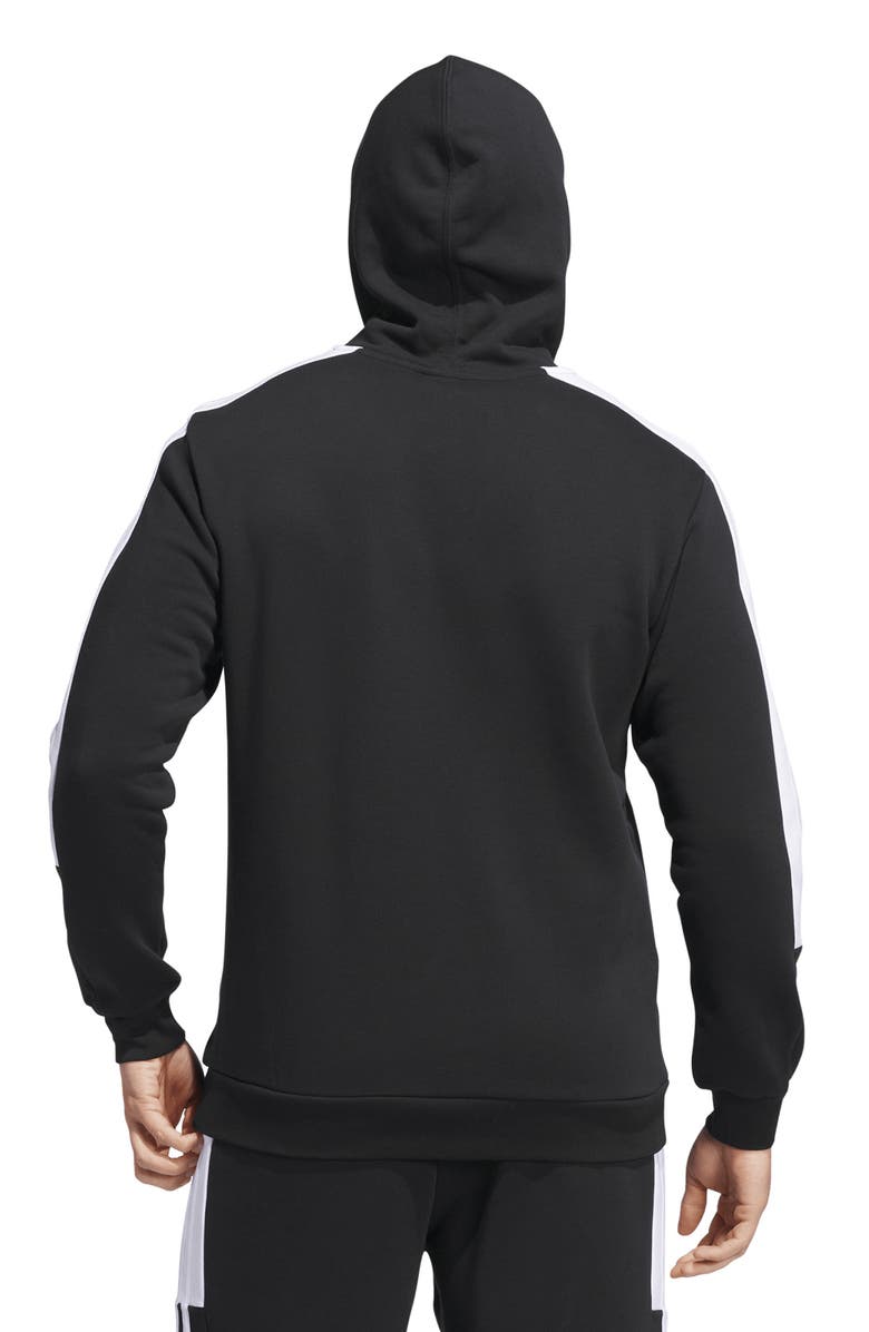 adidas Essential 3-Stripes Cotton Blend Hoodie, Alternate, color, 