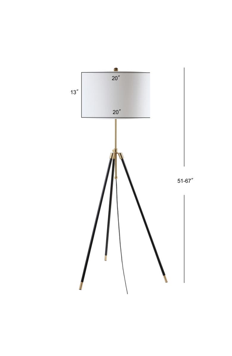 JONATHAN Y Lucius 67" Adjustable Metal LED Floor Lamp, Black/Brass, Alternate, color, Black/ Brass Gold