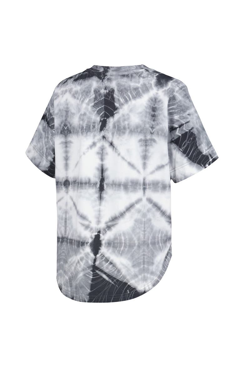 Women's G-III 4Her by Carl Banks Black Phoenix Suns Tournament Raglan Oversized Tie-Dye V-Neck T-Shirt, Alternate, color, Black