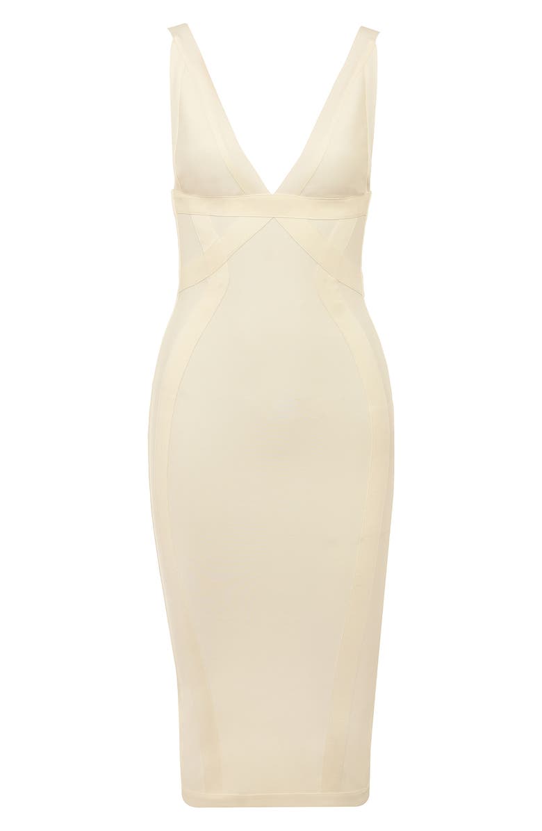 HOUSE OF CB The Classic Midi Bandage Dress, Alternate, color, Vanilla