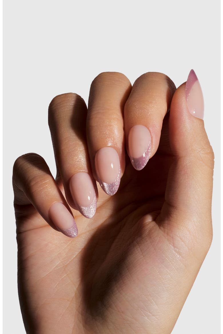 3D Sparkling Berry Short Almond Press-On Nails, Alternate, color, CLEAN GIRL VIBE